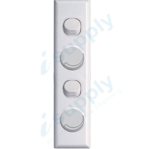 DEXTON 4 Gang / Quad Architrave Switch 2 x Dimmer Architrave 450W Suits LED