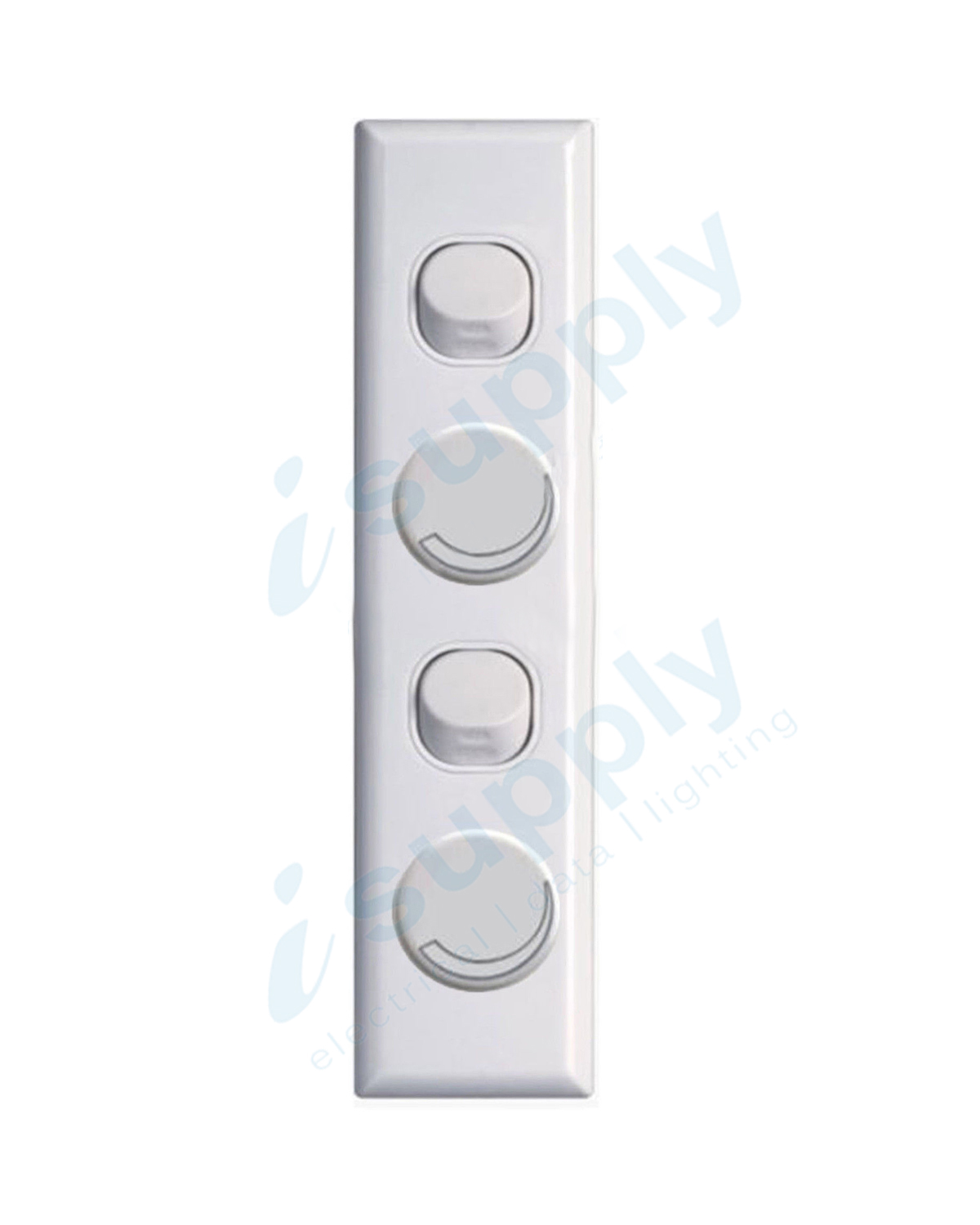 DEXTON 4 Gang / Quad Architrave Switch 2 x Dimmer Architrave 450W Suits LED