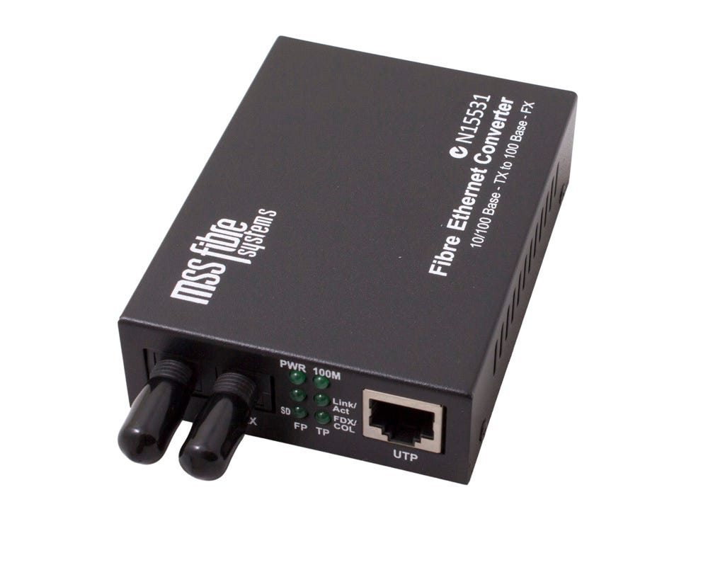 MSS Fibre 100B-TX TO 100B-FX MM 1300NM ST 2KM FC-110MST