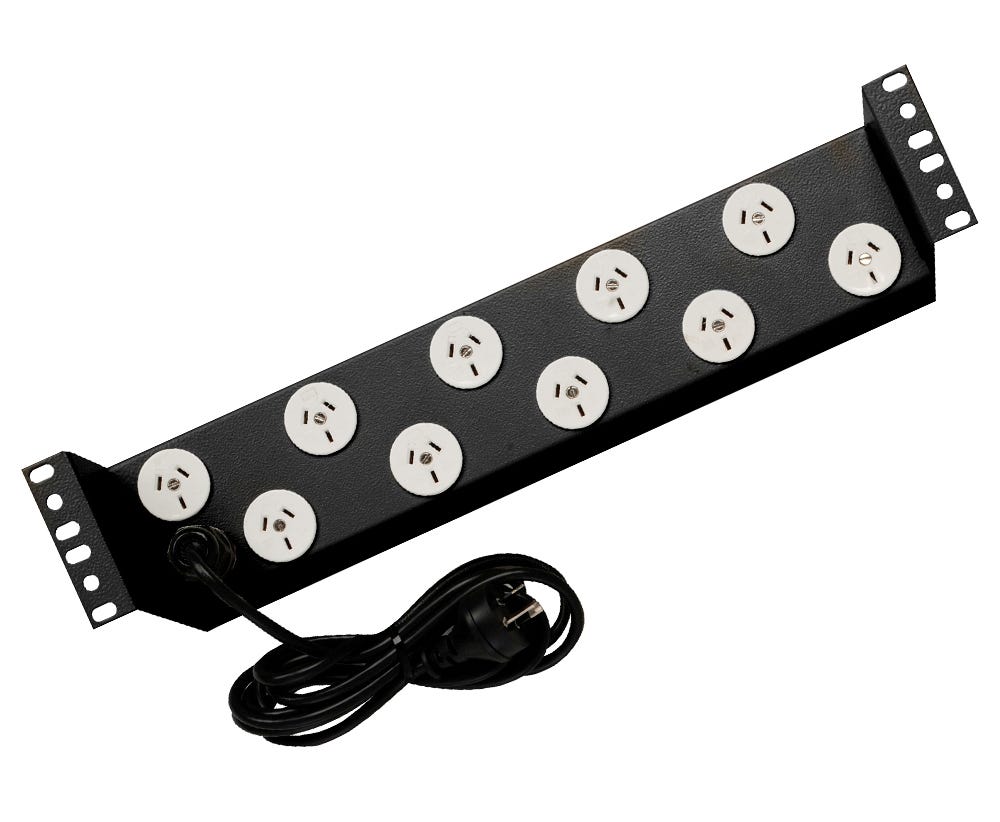 Cabac POWER RAIL HORIZONTAL 10 WAY 10AMP PR10H