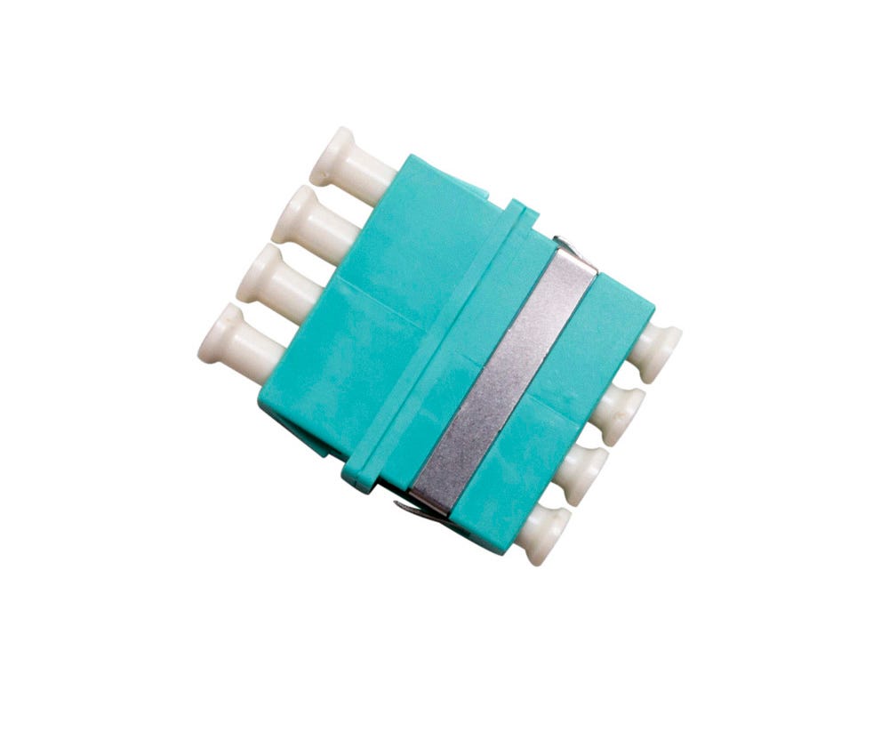 MSS Fibre LC OM3 QUAD THRU ADAPTOR - AQUA THRU-LC-QUAD-MM3 x 6