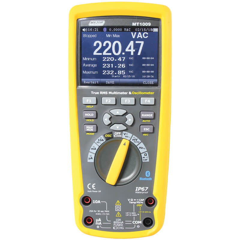 Major Tech True RMS DMM & Scope, IP67, Data Logger, Bluetooth MT1009