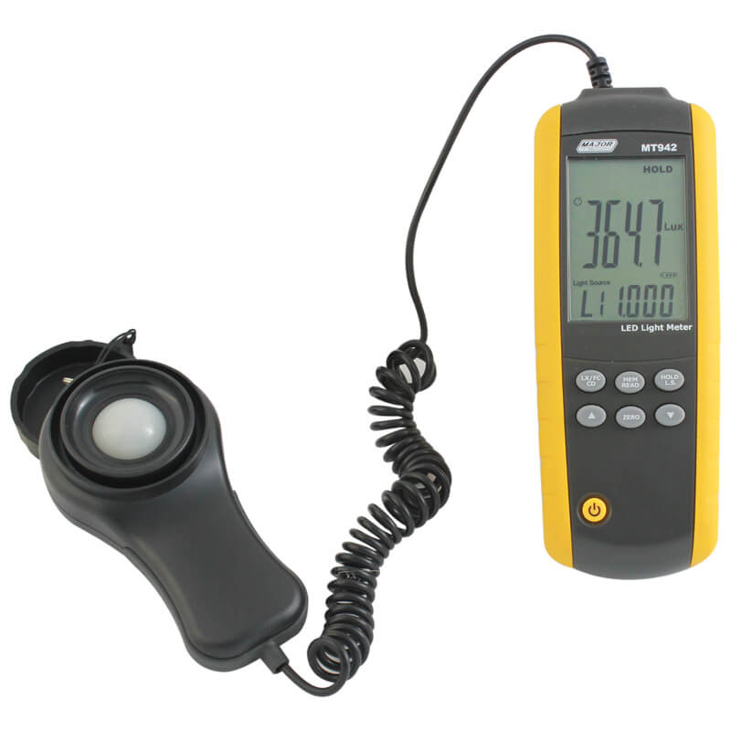 Major Tech Digital LED Light Meter, 0.1 Lux to 400,000 Lux MT942