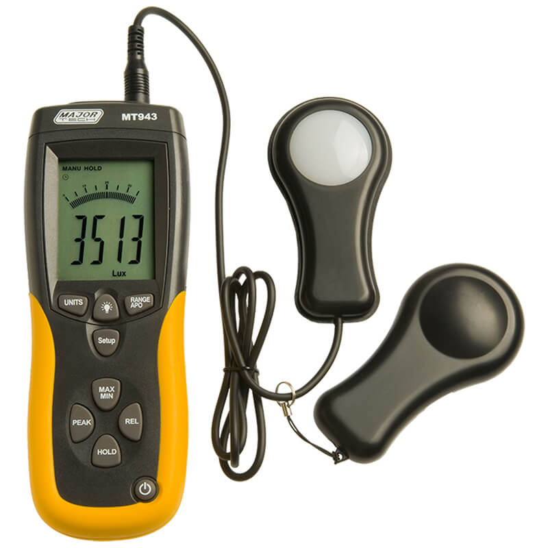 Major Tech Professional Light Meter, 0.1 Lux to 400,000 Lux MT943