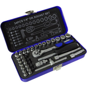 Major Tech 34pce Socket Set with Metal Case RSS34