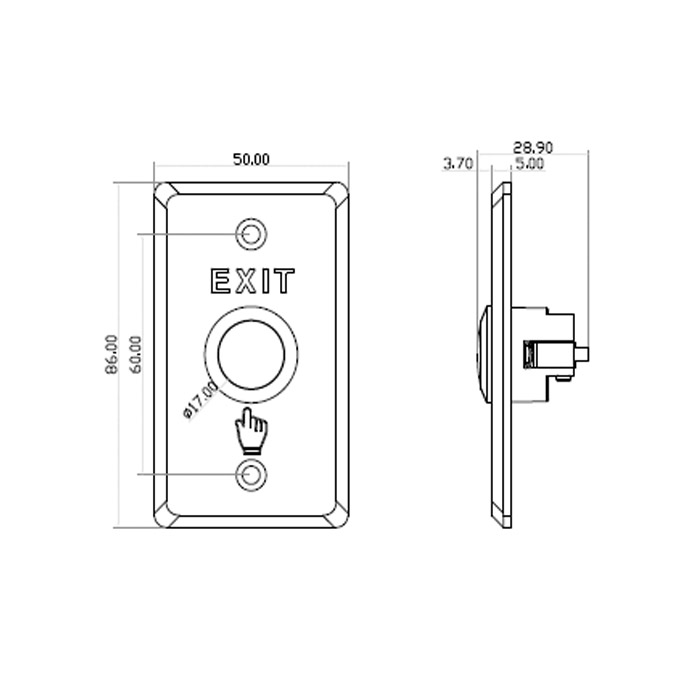 Watchguard Heavy Duty Door Release Button ACDSW100 - Image 2