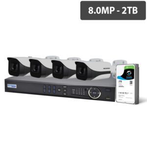Securview Victory Series Professional 8 Channel 8.0MP HDCVI Surveillance Kit (4 x Fixed Cameras, 2TB HDD) CVRKIT-P882F-4