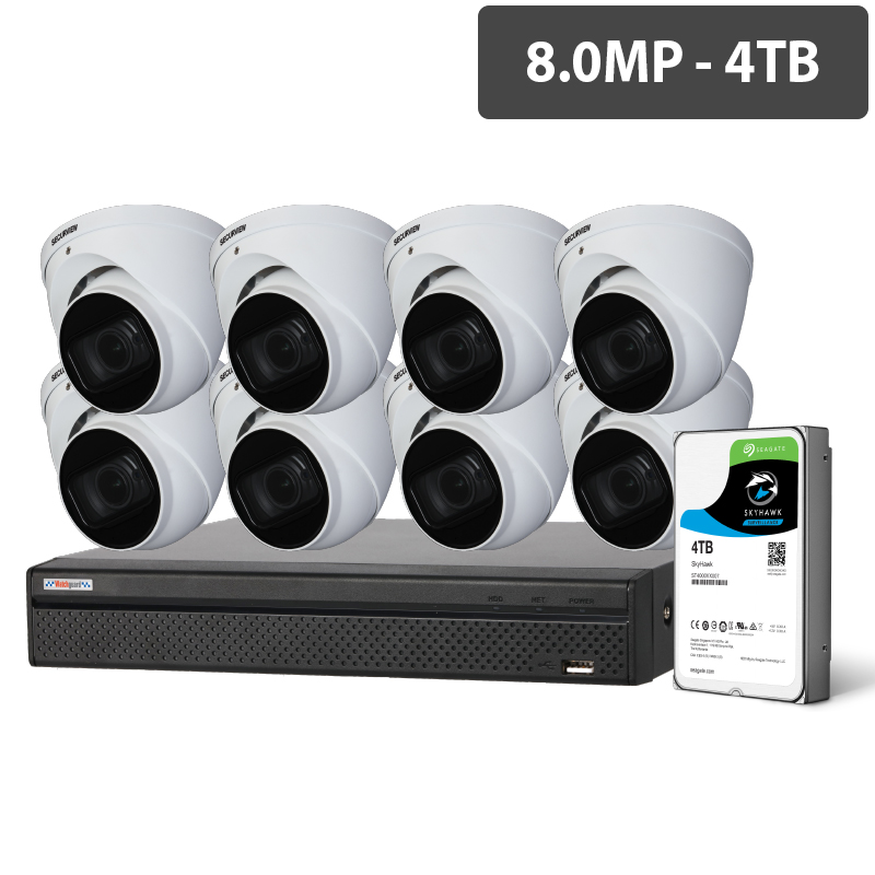 Watchguard Compact 16 Channel 8.0MP HDCVI Surveillance Kit (8 x Motorised Cameras, 4TB HDD) CVRKIT-C1684M-8