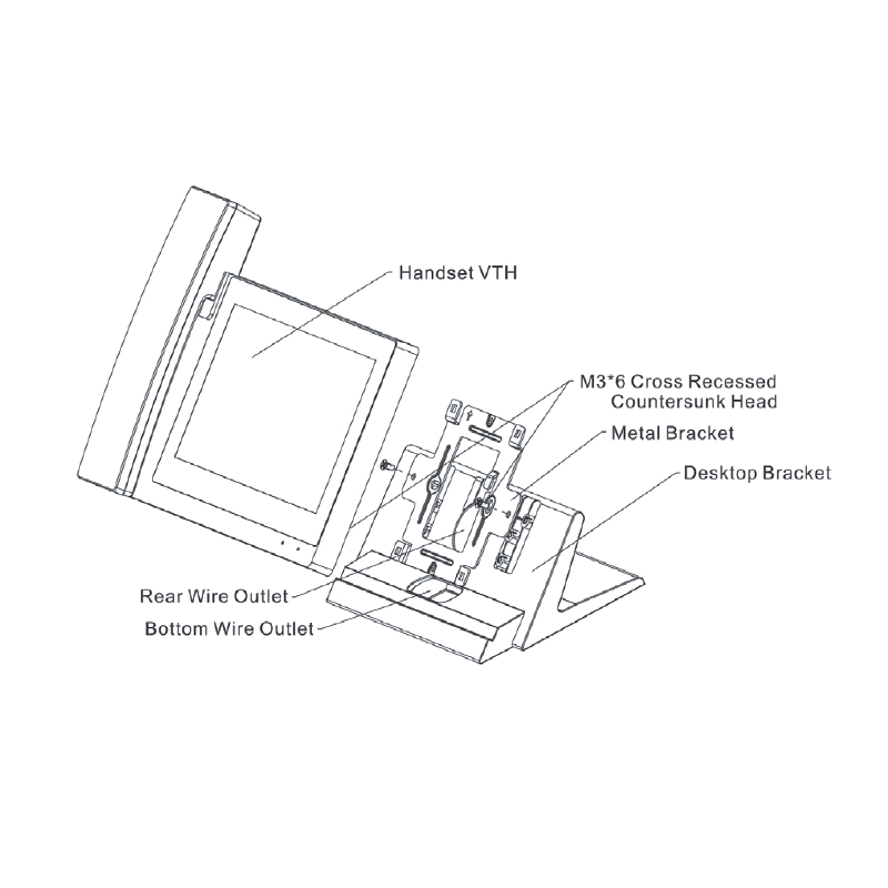 VIP Vision Desktop Mount Bracket for Handset Intercom Monitors INTIPMONDH-B - Image 2