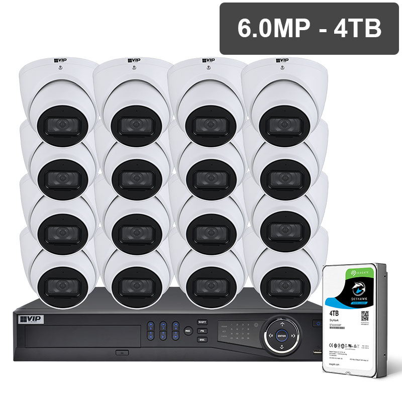 VIP Vision Pro Series 16 Camera 6.0MP IP Surveillance Kit (Fixed, 4TB) NVRKIT-P1664F
