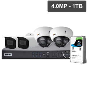VIP Vision Pro Series 4 Camera 4.0MP IP Surveillance Kit (Motorised, 1TB) NVRKIT-P441M