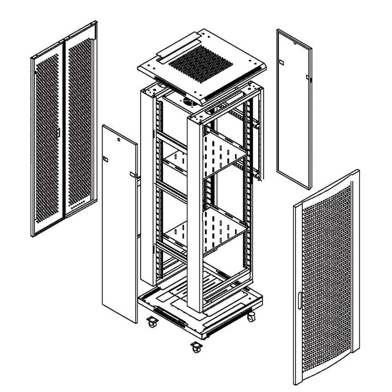 Securview 47RU 1000mm Deep Free Stand Data Cabinet RACKMOUNTCAB47-1000F - Image 3