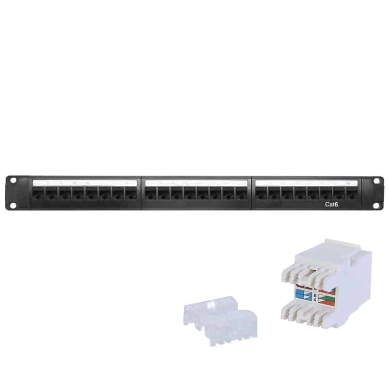 VIP Vision 24-Port CAT6 Patch Panel + Keystones (1U) RMC-PP24-6K