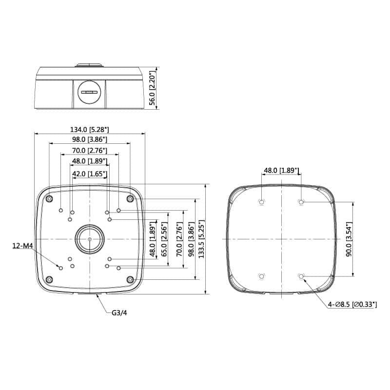 Adapter/Junction Box for Surveillance Cameras VSBKTA121 - Image 3