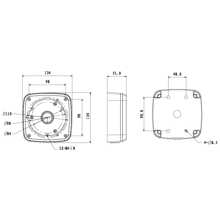 Adapter/Junction Box for Surveillance Cameras VSBKTA123 - Image 2