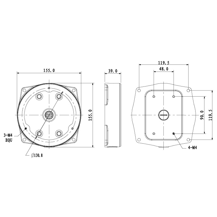 Adapter/Junction Box for Surveillance Cameras VSBKTA132 - Image 2