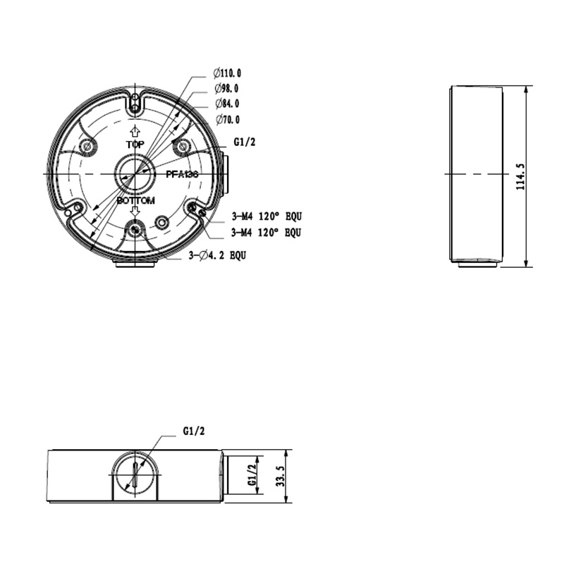 Adapter/Junction Box for Surveillance Cameras VSBKTA136 - Image 3