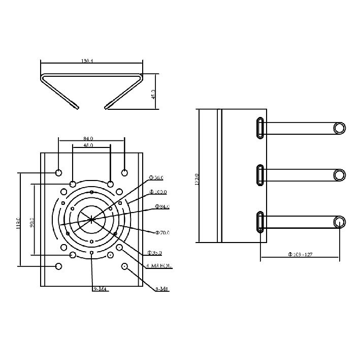 Triple Clamp Pole Mount Camera Bracket VSBKTA150 - Image 2