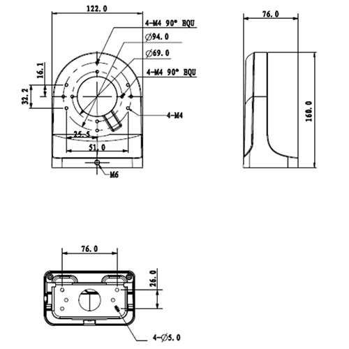Right Angle Wall Mount Camera Bracket VSBKTB204W - Image 2