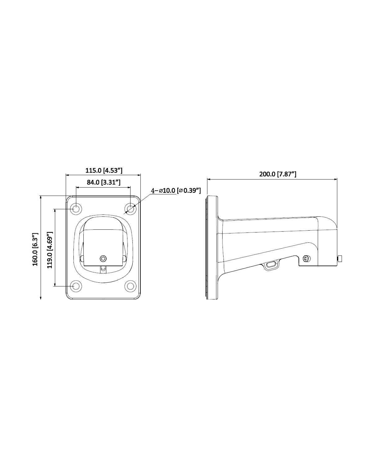 Right Angle Wall Mount Dome Bracket VSBKTB305W - Image 4