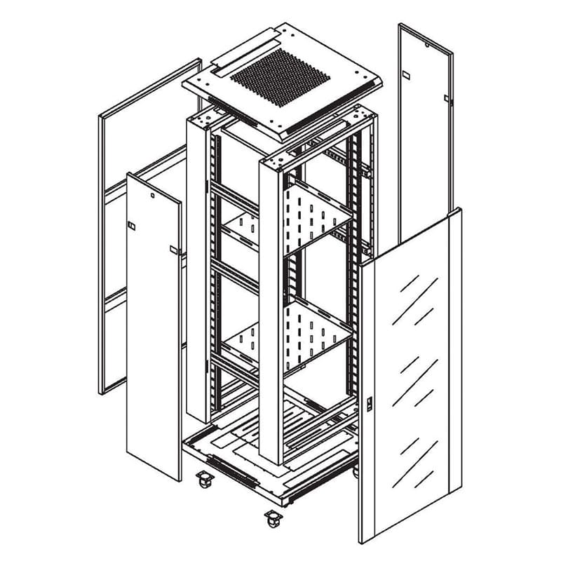Securview 27RU 1000mm Deep Free Stand Data Cabinet RACKMOUNTCAB27-1000F - Image 2