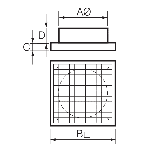 FANTECH 150mm Egg Crate Grille ECG150