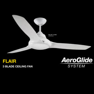 FANTECH Flair ceiling fan 58" white 3 blade with self ventilating motor FLR58WH