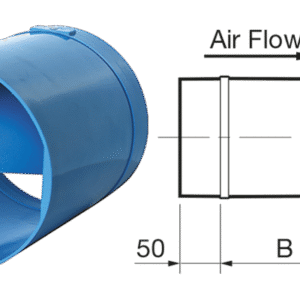 FANTECH Smooth-flow In-line back draft damper 200mm SJK200
