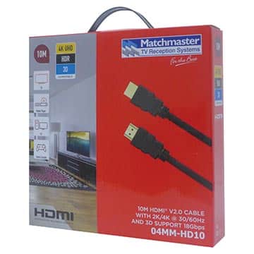 MATCHMASTER HDMI LEAD 10M 4K 60HZ : 04MM-HD10 - Image 2