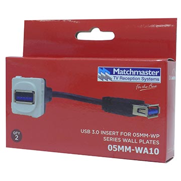 MATCHMASTER INSERT USB 3.0 FOR WP SERIES WALL PLATES 2 PACK : 05MM-WA10 - Image 2