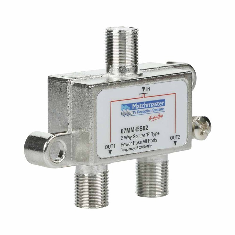 MATCHMASTER SPLITTER 2 WAY ALL PORT POWER PASS 2400MHZ : 07MM-ES02