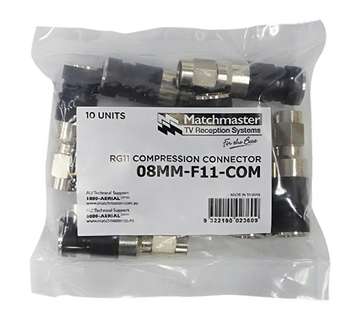 MATCHMASTER COMPRESSION CONNECTOR TO SUIT RG11 (10 Pack)