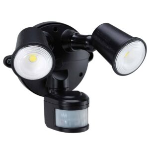 HOUSEWATCH LED SPOTLIGHT 2 X 10W WITH MOTION SENSOR (BLACK) 55-156