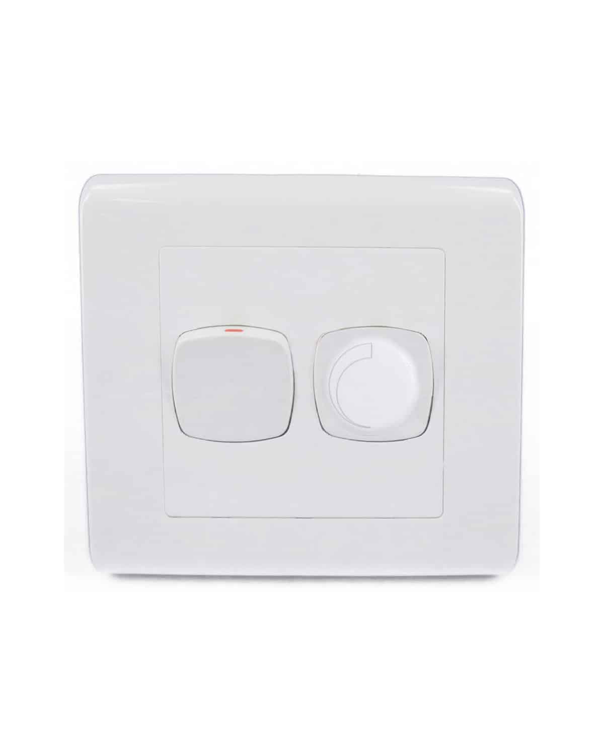 TRANSCO 2 Gang Light Switch with Dimmer Large Dolly Euro Style S2LLD