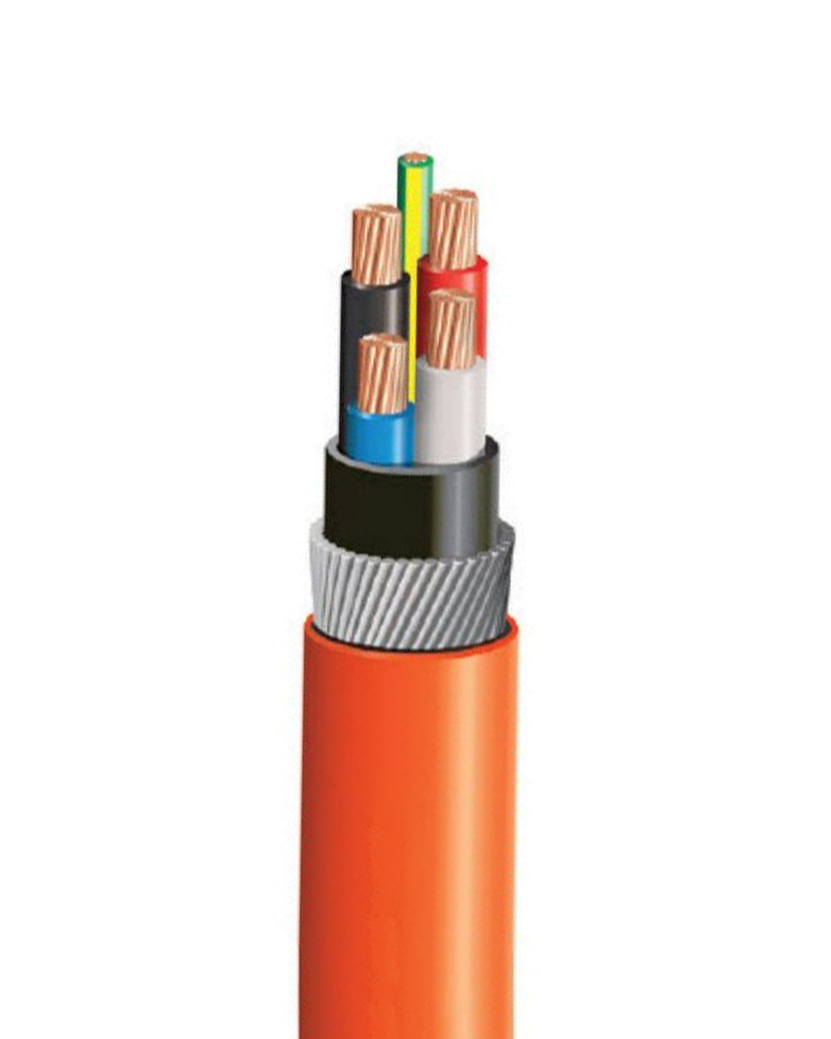 1.5mm 4 x Core + Earth Orange Circular SWA 600/1000V SRC4015ESWA 100M