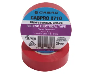 CABPRO PVC TAPE 2710 - RED 18mm x 20m