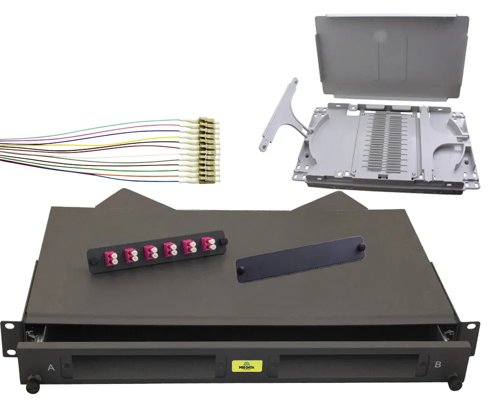 1RU SLIDING KIT 12 LC OM4 + P/TAILS