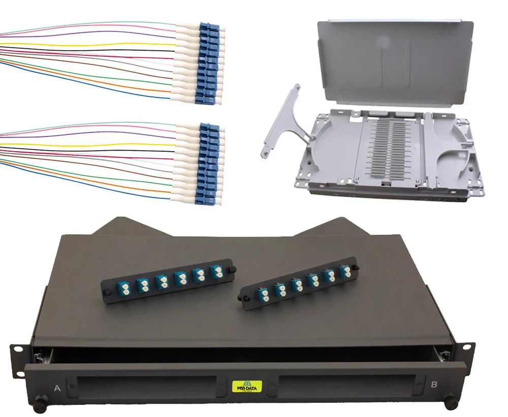 1RU SLIDING KIT 24 LC OS2 + P/TAILS