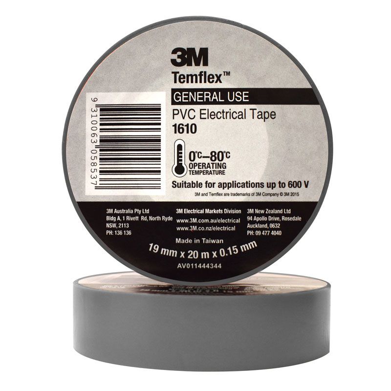 Insulation Tape 1610 19mm x 20m Grey 3M1610-GREY