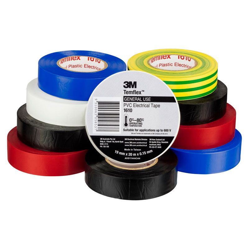 Insulation Tape 1610 19mm x 20m Rainbow 3M1610-RBOW