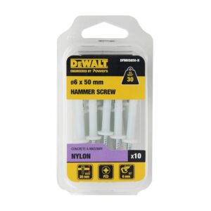 DEWALT Hammer Screw NY/ZY MNA 6X50mm (Pack of 10) DEWDFMHS650-H