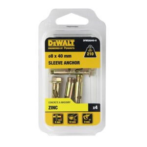 DEWALT Sleeve ZY Hex 8X40mm (Pack of 4) DEWDFMSA840-H