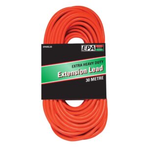 EPA Extension Lead, 15A Cable, 10 Amp Plug, Red 30m EPAREL30