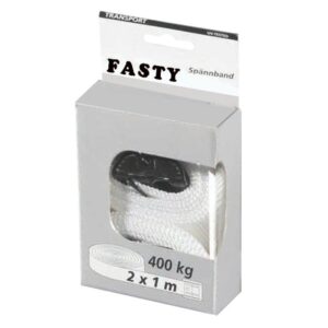Tie Strap, 1m x 25mm Transport Cap: 400kg White [2] Pack FAS145