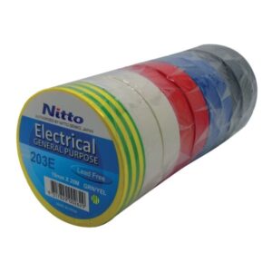 Nitto 203E General Purpose PVC Electrical Tape 18mm x 20m Rainbow (Pack of 10) NIT203RBOW