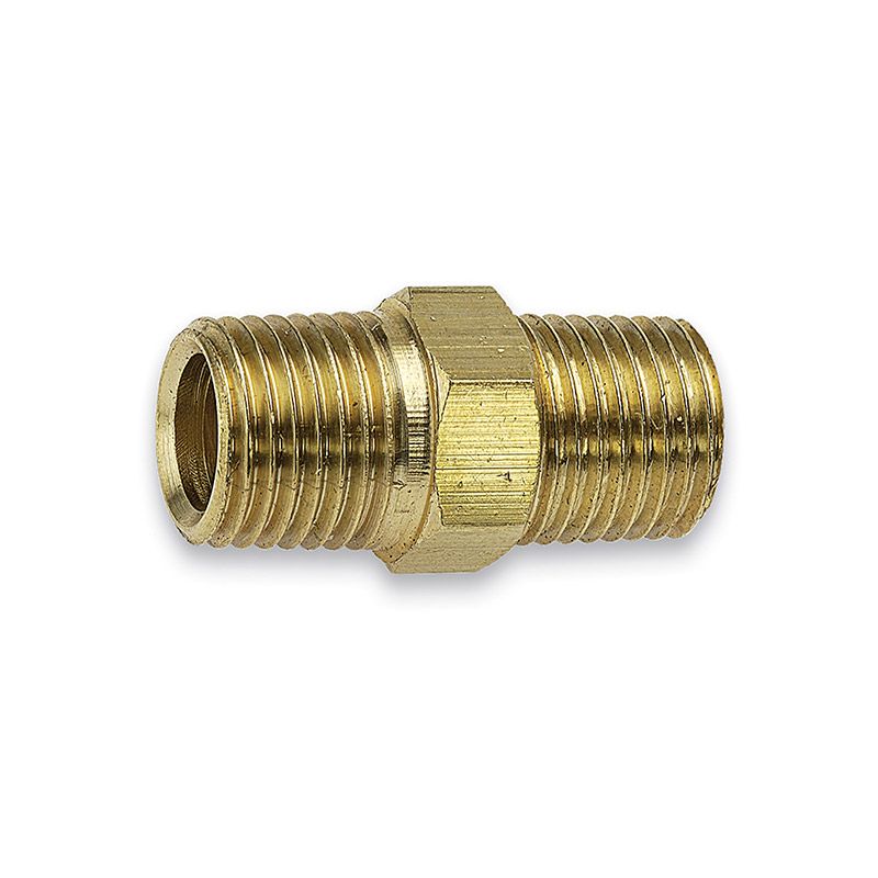 Jamec PEM Hexagon Nipple 1/4" BSP Male x 1/4" BSP Male Blister PEM39.1502BL