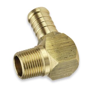 Jamec PEM Male Tailepiece Elbow 3/8" (10mm) Hose Tail x 1/4" BSP Female PEM45.1582