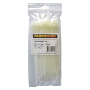 Powerforce Cable Tie Natural 200mm x 4.8mm Pack of 100 POWCT2004NT/100
