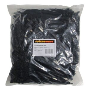 Powerforce Cable Tie Black 200mm x 7.6mm Pack of 1000 POWCT2007BK/1000