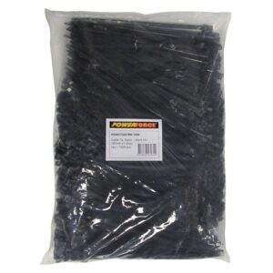 Powerforce Cable Tie Black 280mm x 7.6mm Pack of 1000 POWCT2807BK/1000